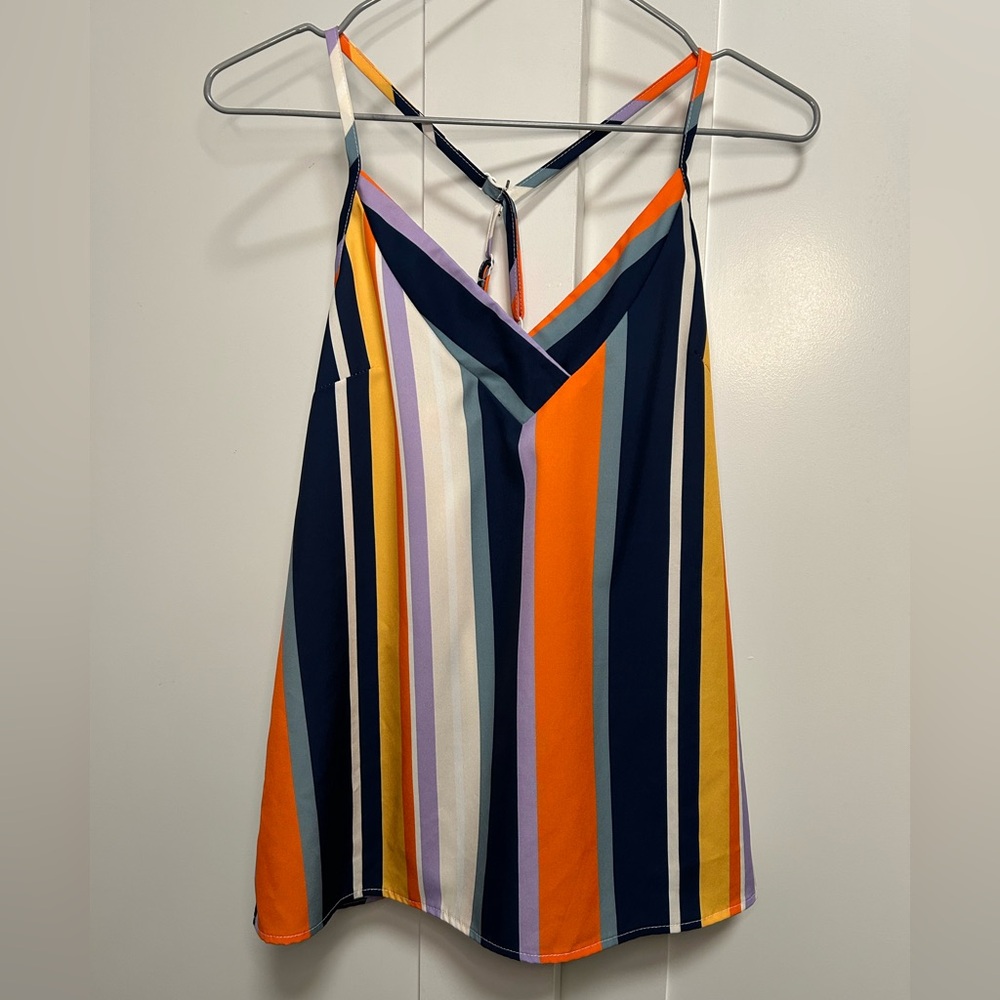 SHEIN multicoloured striped shirt with adjustable straps Size M